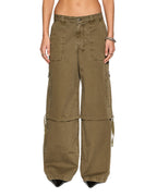 Womens Baggy Cargo Khaki Oversized Pants - Khaki