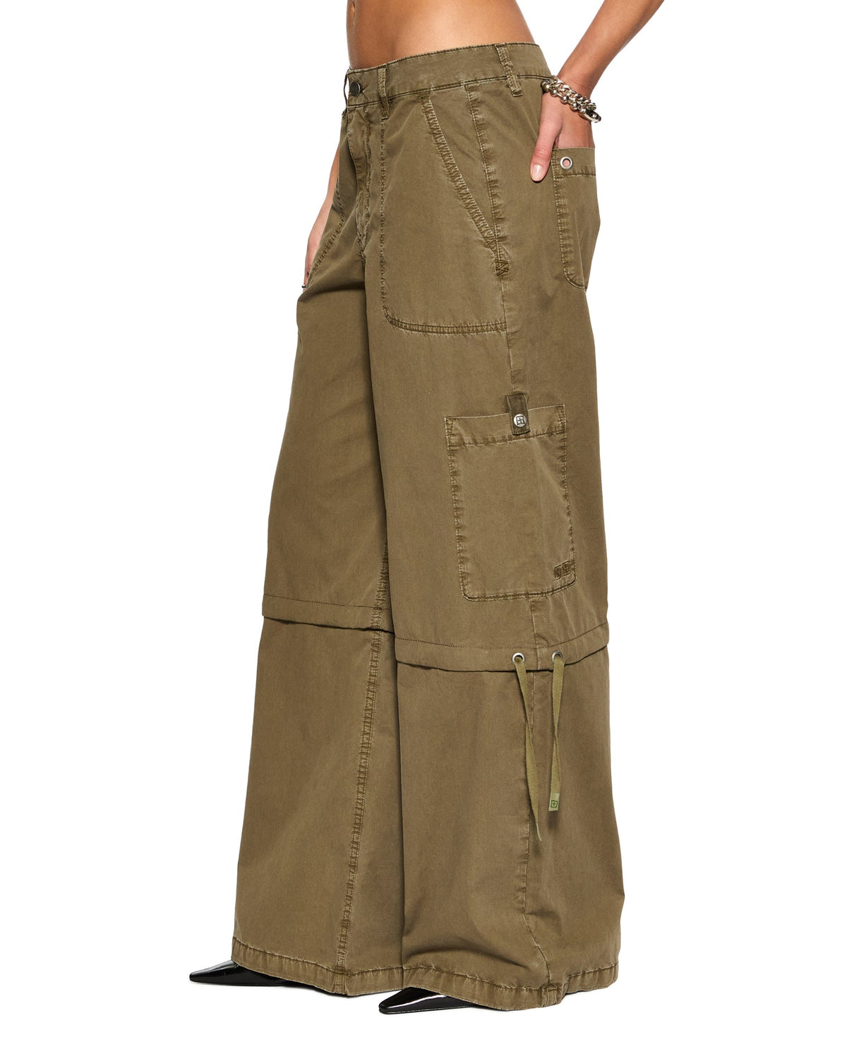 Womens Baggy Cargo Khaki Oversized Pants - Khaki