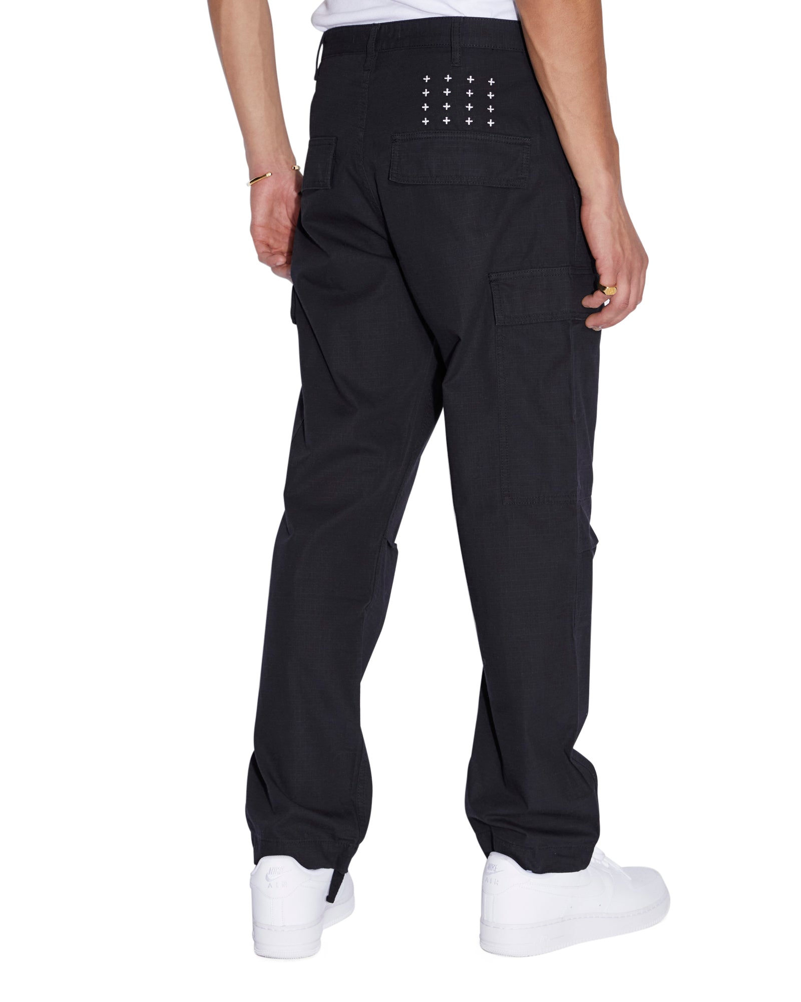 MENS  FUGITIVE CARGO PANT BLACK STRAIGHT PANTS
