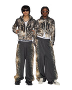 Womens Mowalola Trakpant Black Cheetah Wide Pants - Black