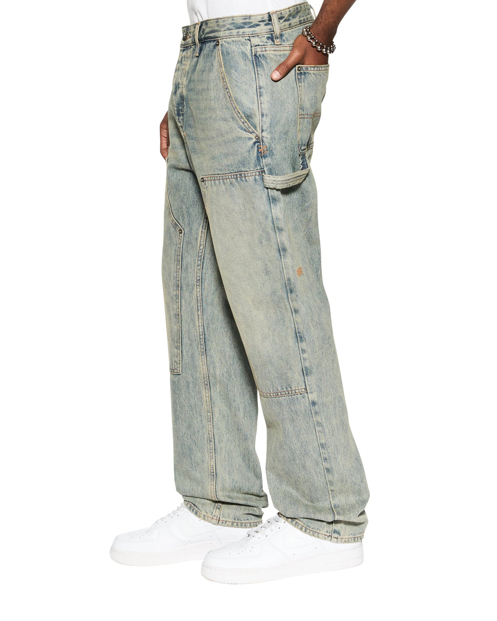 Mens Operator Pant Stagelight Straight Tapered Denim Jeans - Denim