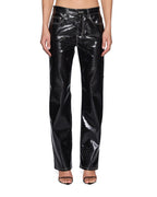 Womens Pinup Pant Patent Croc Black Straight Pants - Black
