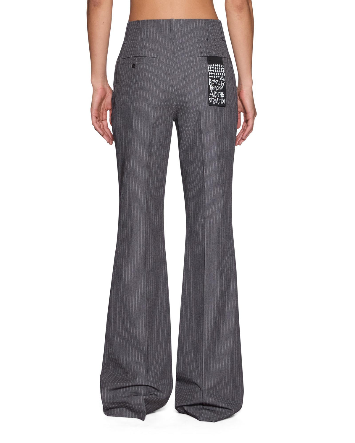 Womens Soho Trouser Grey Pinstripe Slim Pants - Grey
