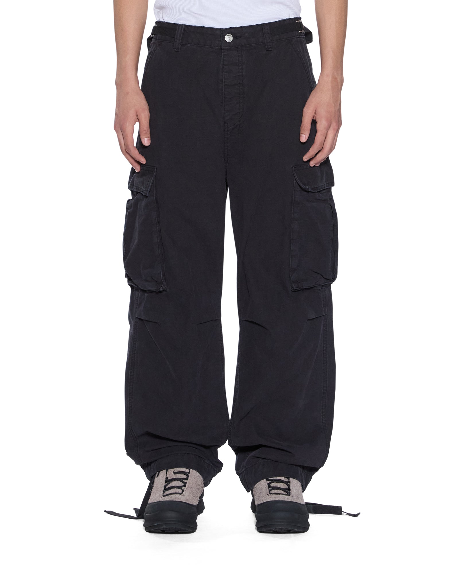MENS  TROOP CARGO PANT BLACK FADE STRAIGHT PANTS