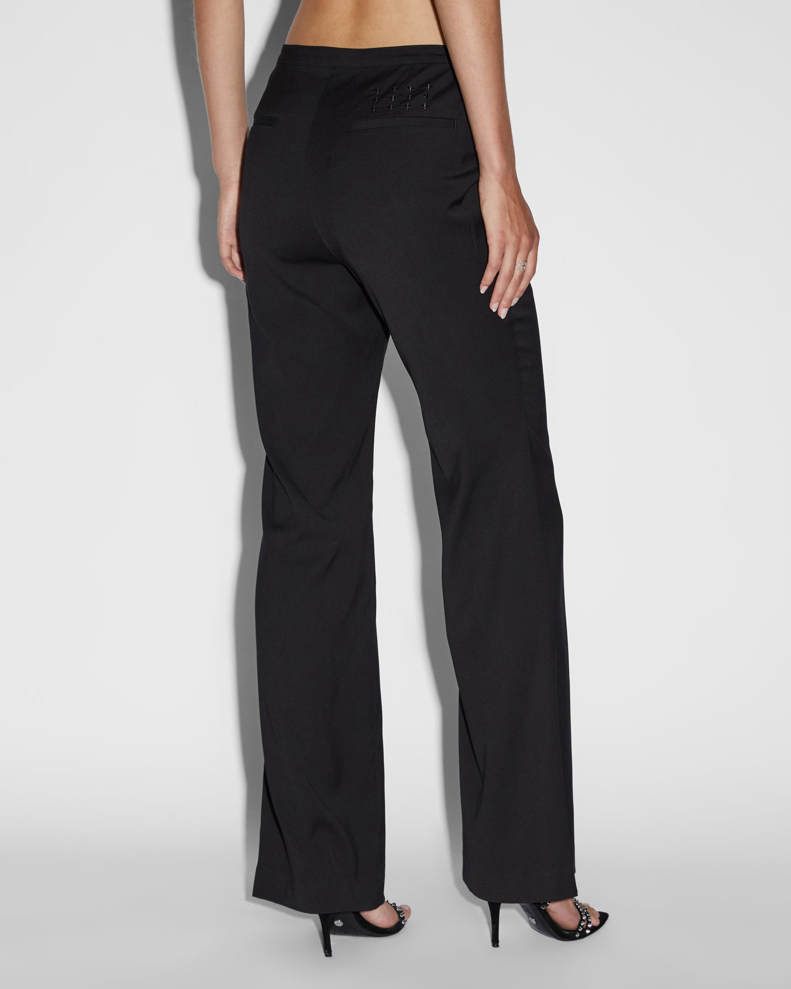 WOMENS  DETTACHED SOHO TROUSER BLACK FLARE PANTS