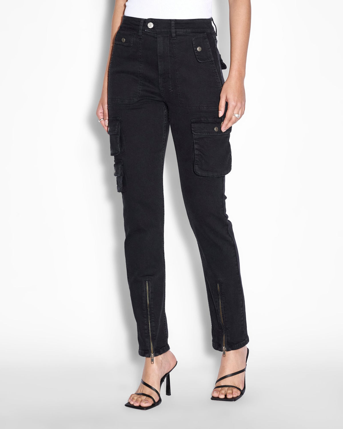 WOMENS STRAIGHT UP STEALTH CARGO DENIM JEANS