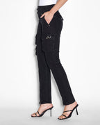 WOMENS STRAIGHT UP STEALTH CARGO DENIM JEANS