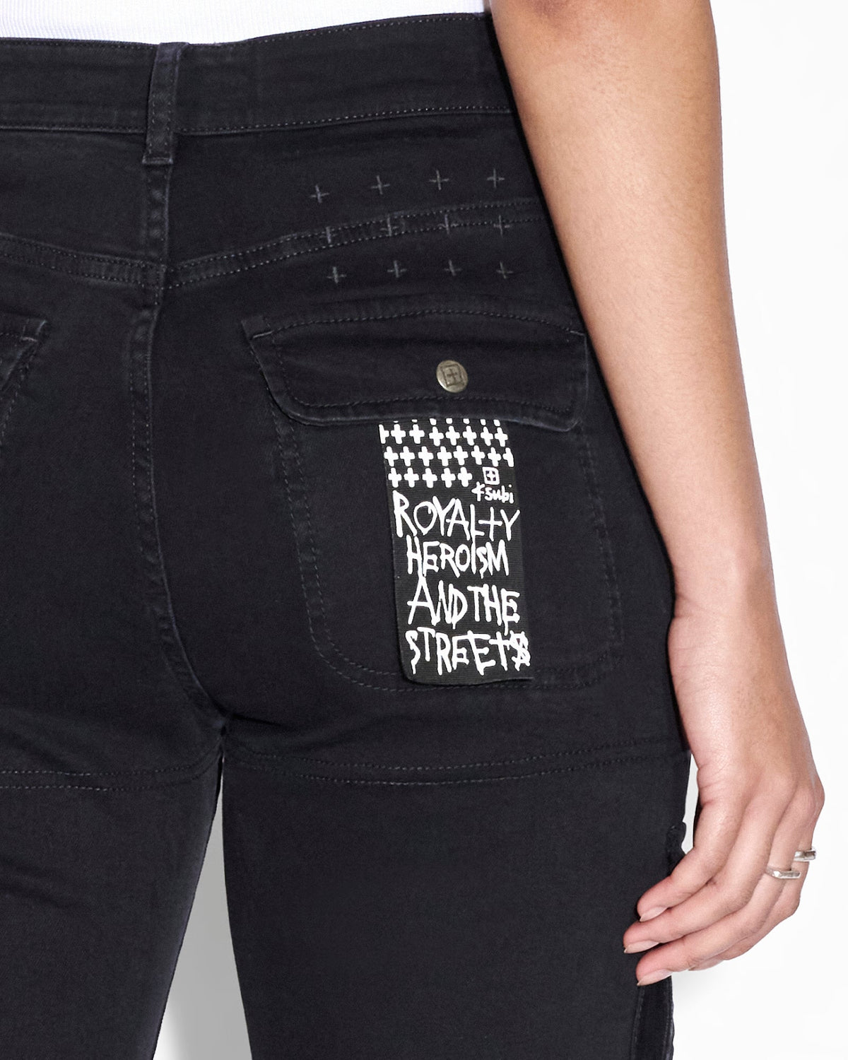 WOMENS STRAIGHT UP STEALTH CARGO DENIM JEANS