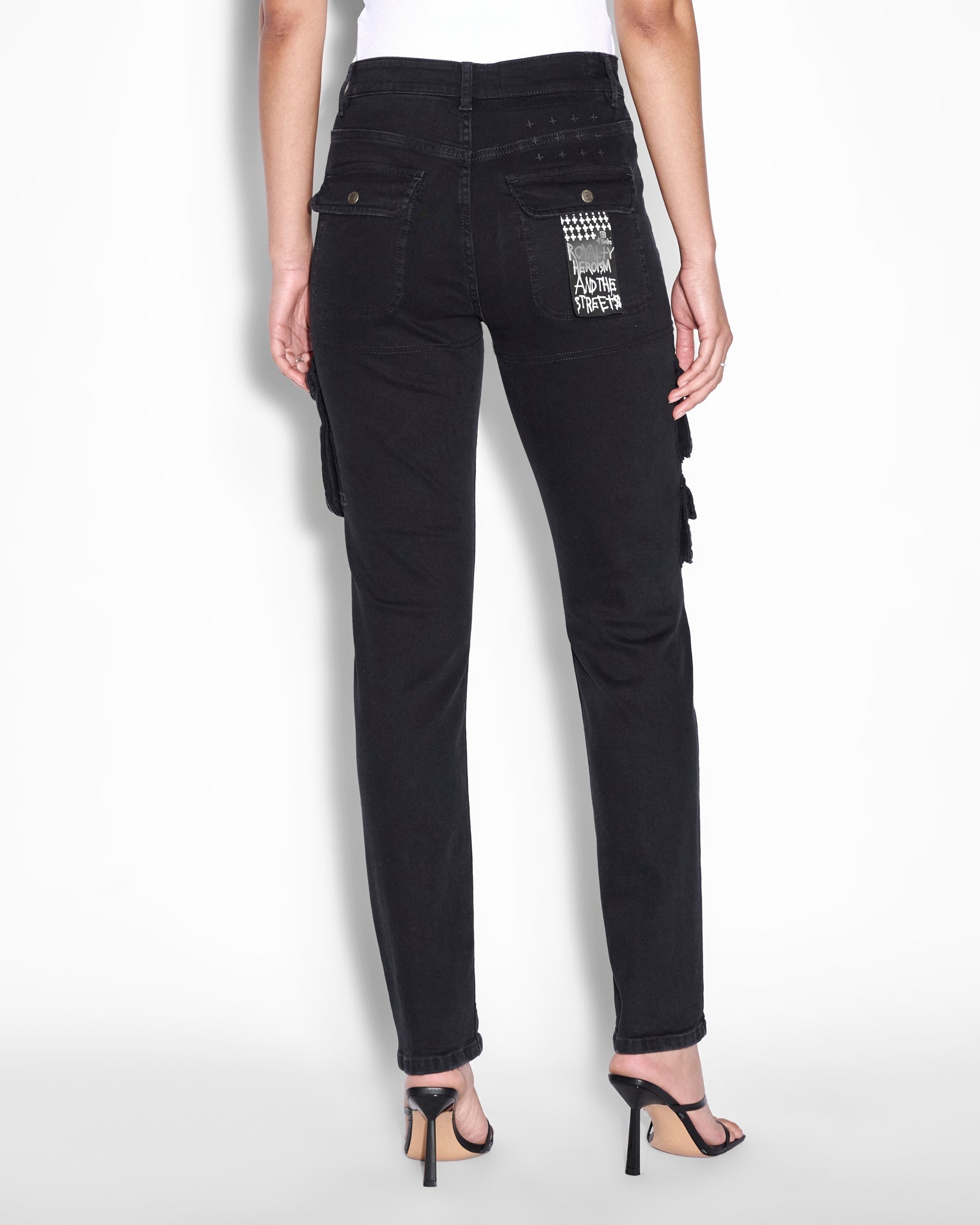 WOMENS  STRAIGHT UP STEALTH CARGO SLIM STRAIGHT DENIM JEANS