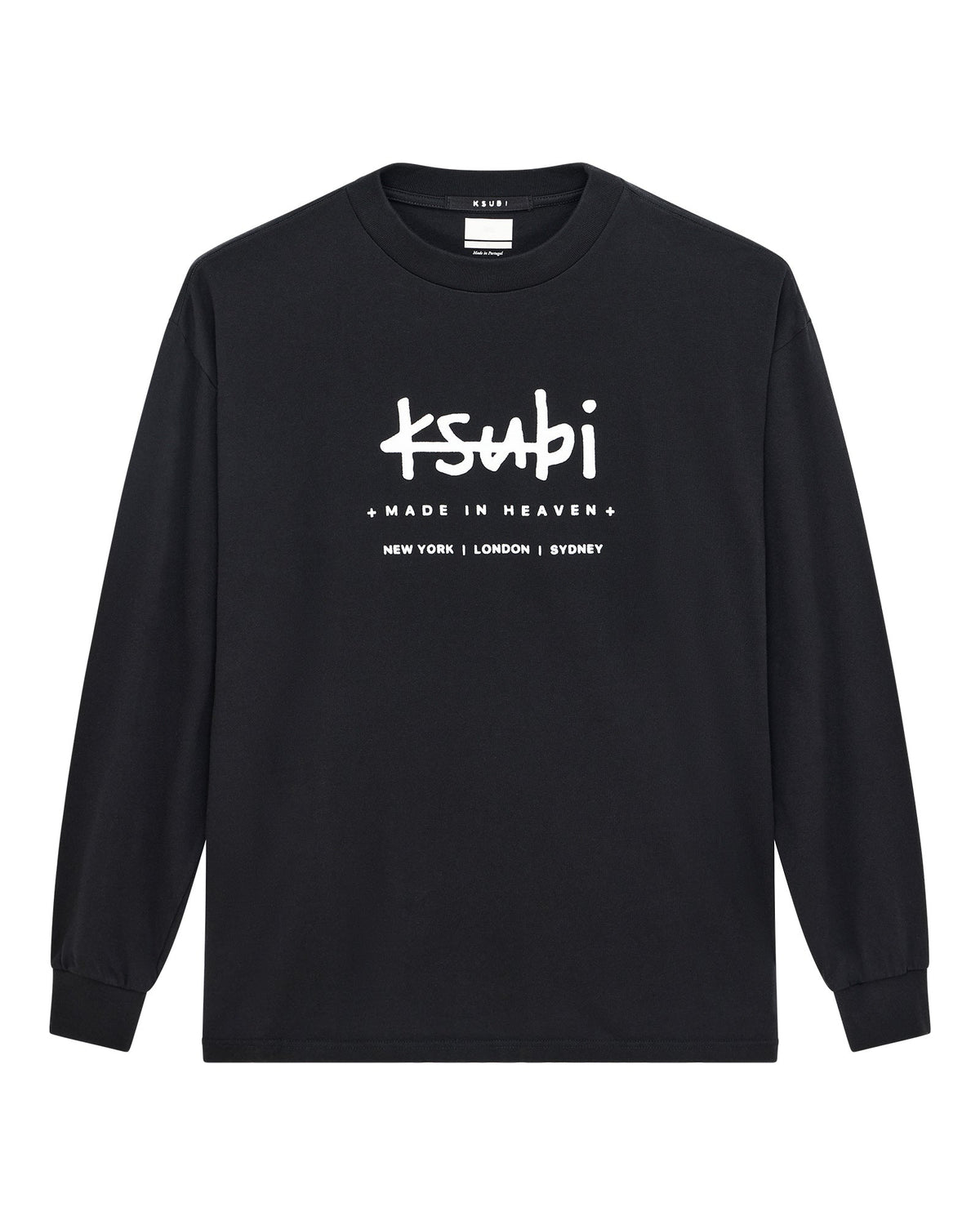 MENS PLATED LS TEE BLACK TEES
