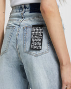 Womens Playback Skream Trashed Straight Denim Jeans - Denim
