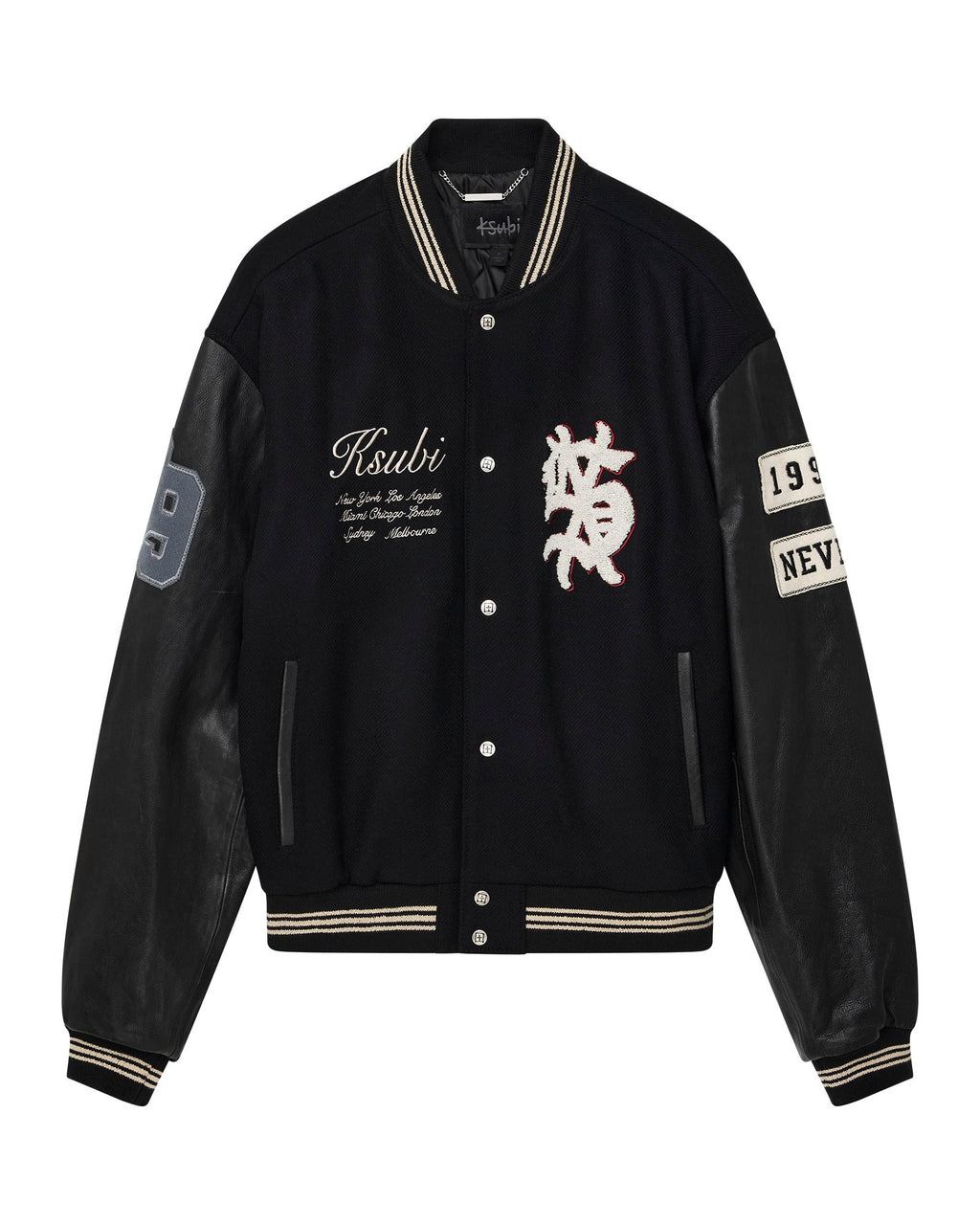 MENS PLAYOFF VARSITY JACKET BLACK JACKETS