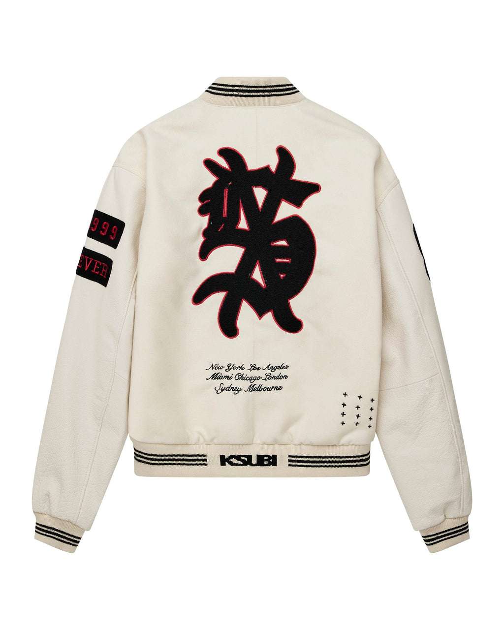 Mens Playoff Varsity Jacket Ecru Oversized Jackets - Beige