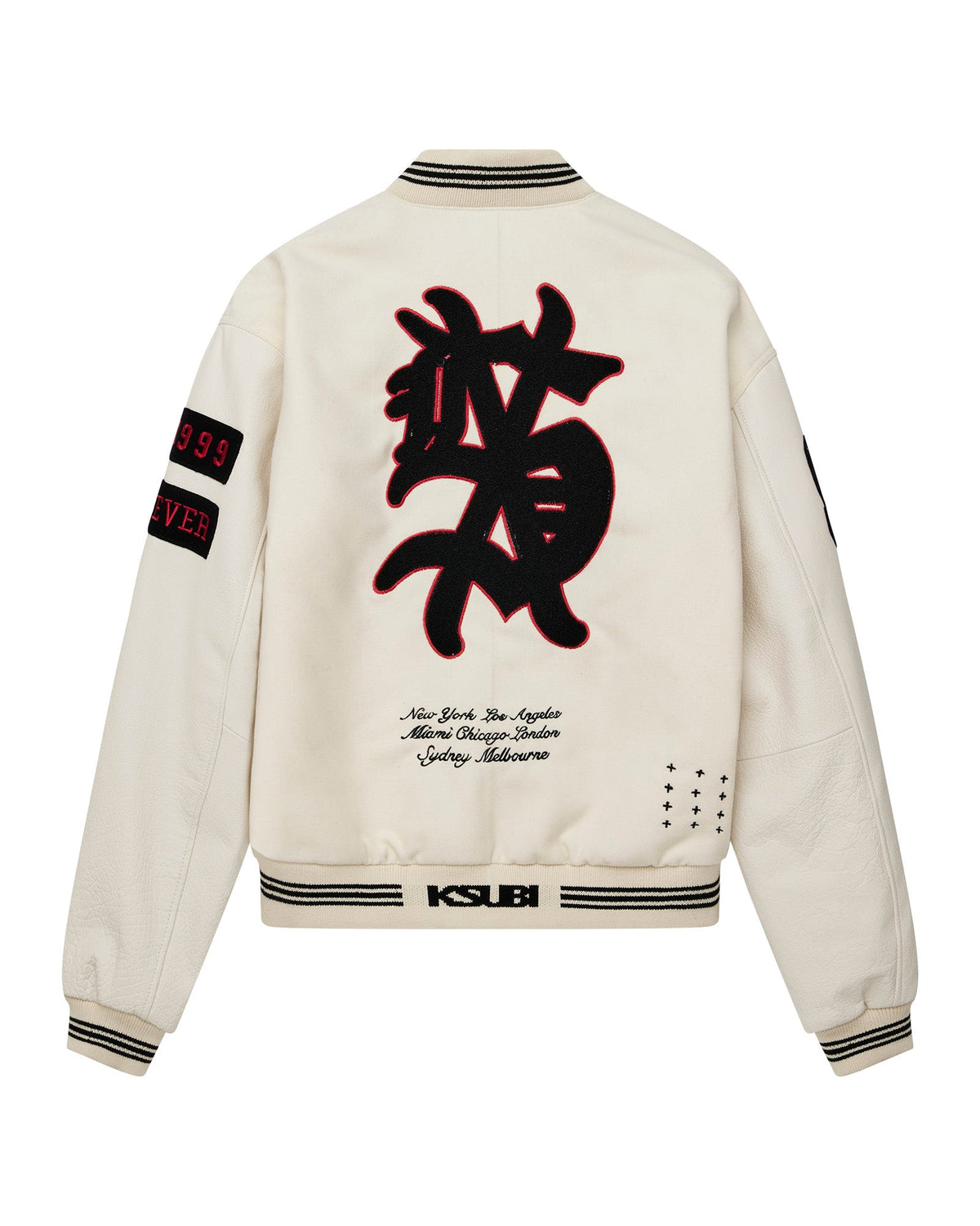 Mens Playoff Varsity Jacket Ecru Oversized Jackets - Beige