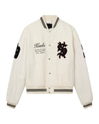 Mens Playoff Varsity Jacket Ecru Oversized Jackets - Beige