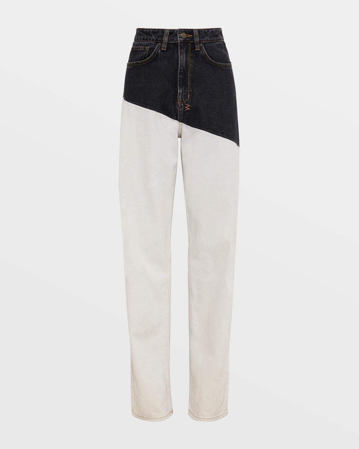 WOMENS PLAYBACK BLACK/BONE SPLICED DENIM JEANS