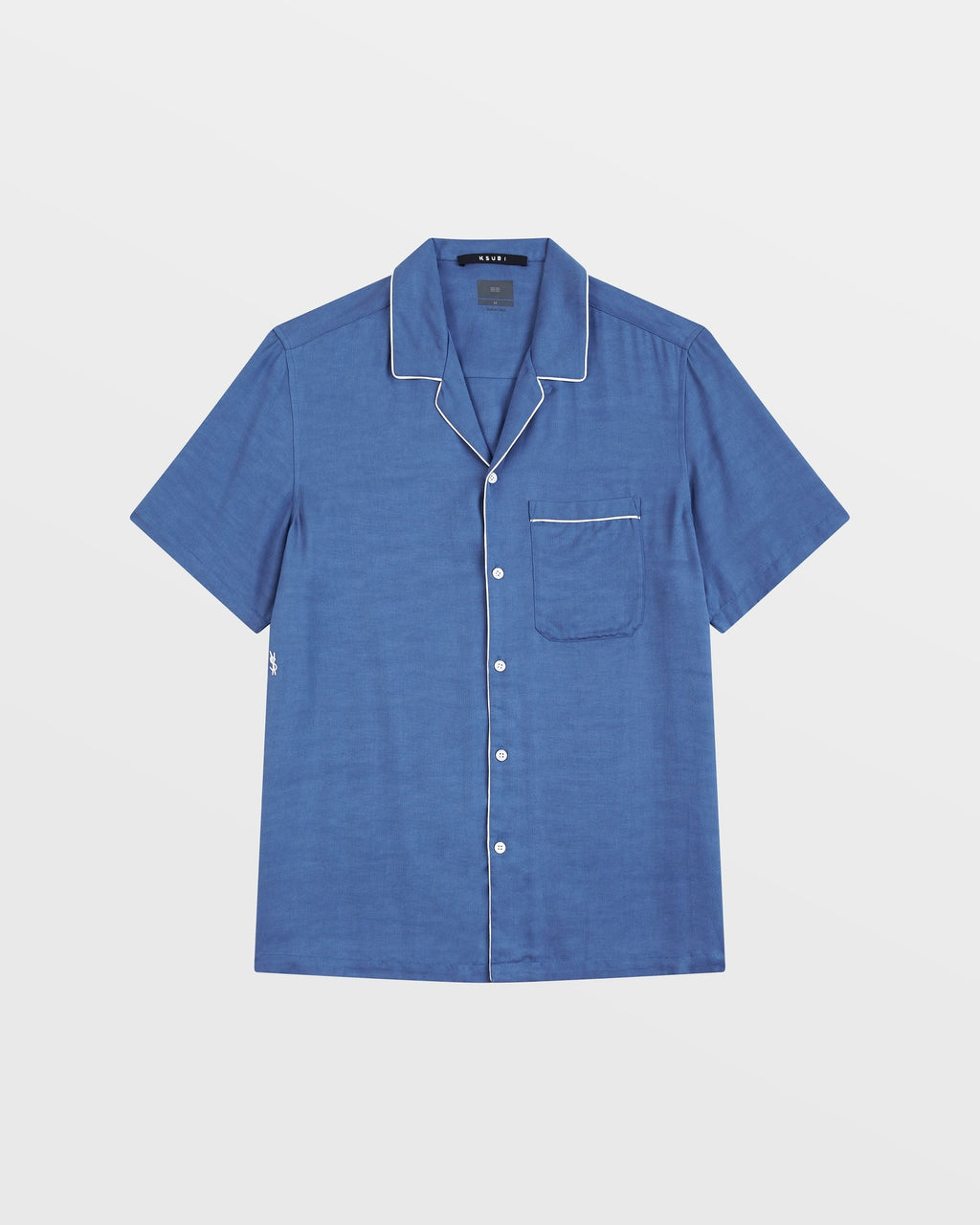 Mens Downtown Resort Ss Shirt Atlantic Regular Shirts - Blue