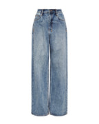 Womens Lo Key Haven Wide Denim Jeans - Denim