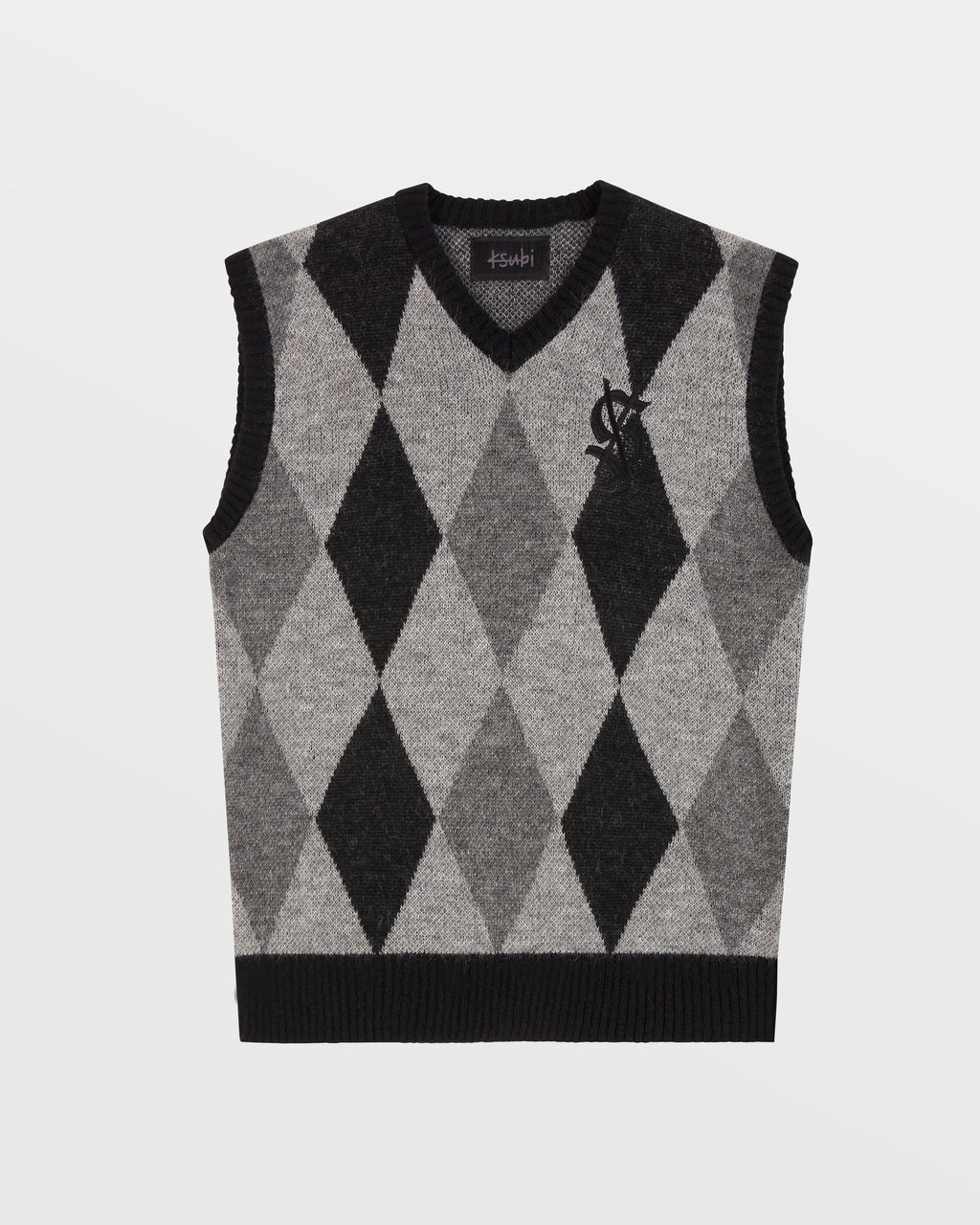 Mens Old Dollar Vest Grey Regular Knitwear - Grey