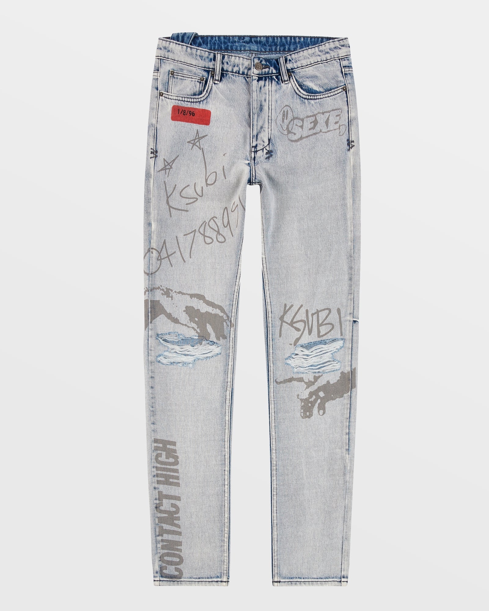 MENS  CHITCH FLYER TRASHED SLIM DENIM JEANS