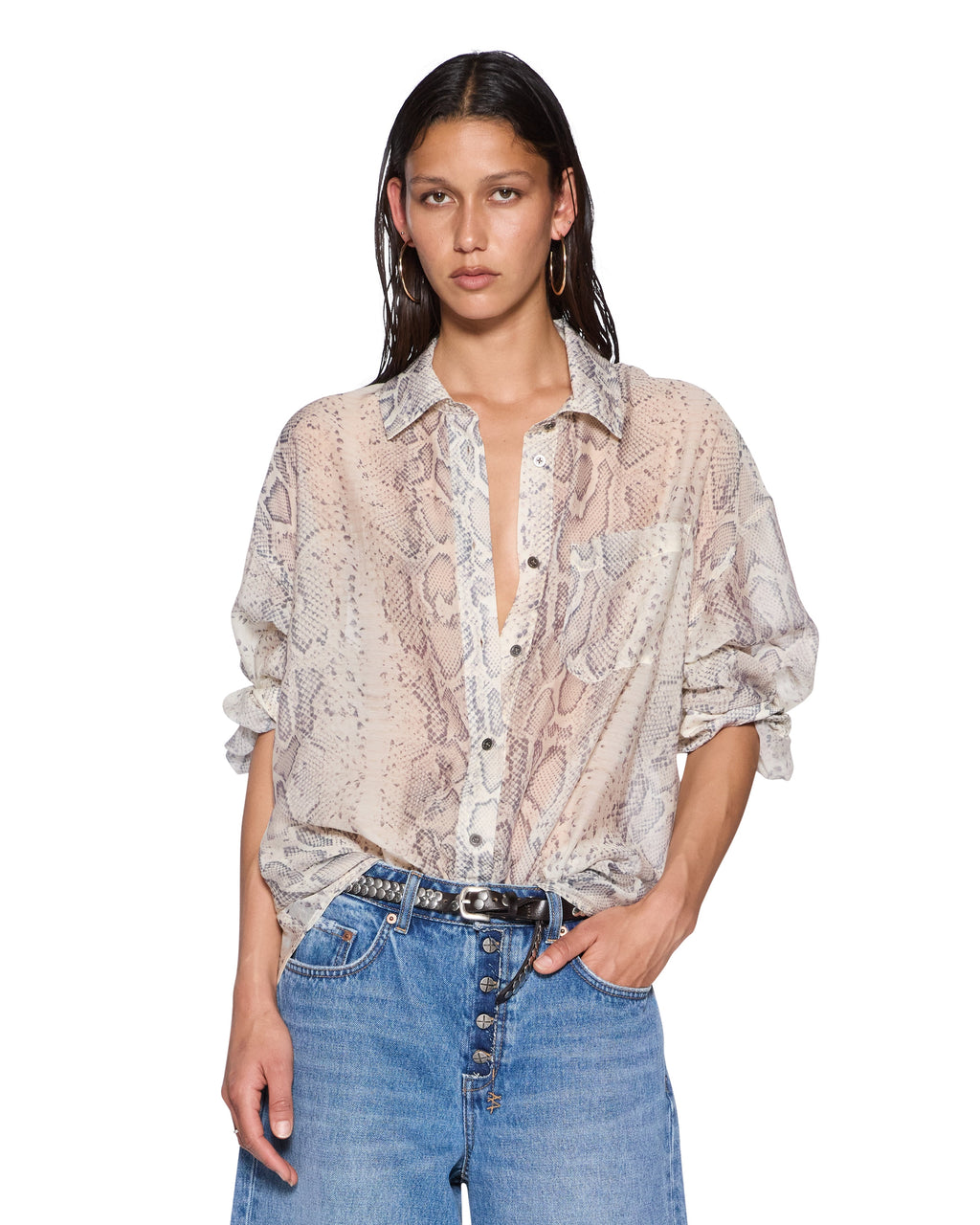 Womens Astra Ls Shirt Sheer Venom Oversized Shirts - Tan