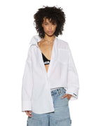 Womens Astra Ls Shirt White Poplin Oversized Shirts - White