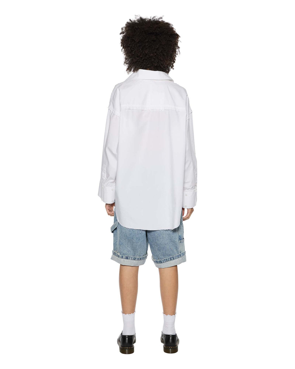 Womens Astra Ls Shirt White Poplin Oversized Shirts - White