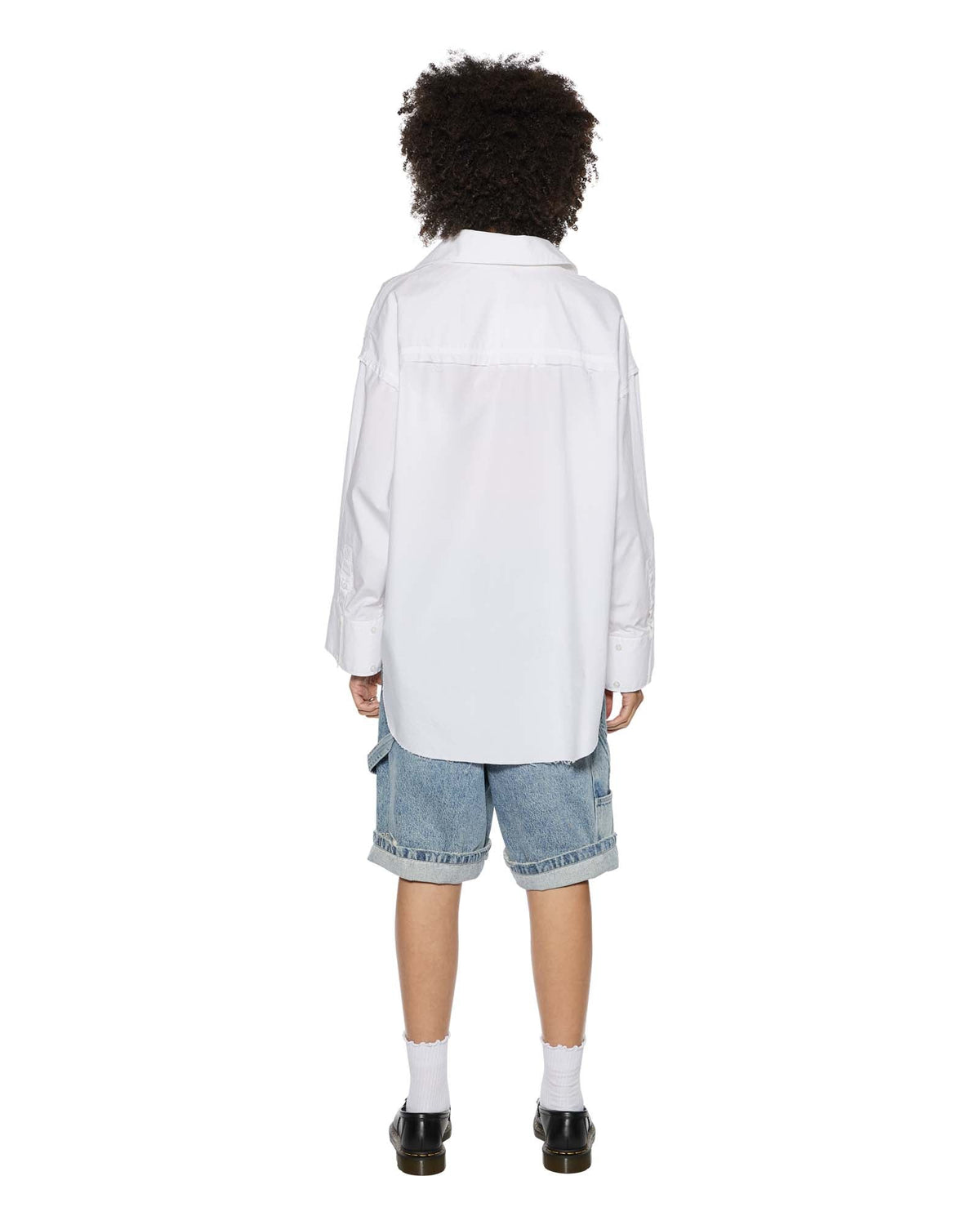 Womens Astra Ls Shirt White Poplin Oversized Shirts - White
