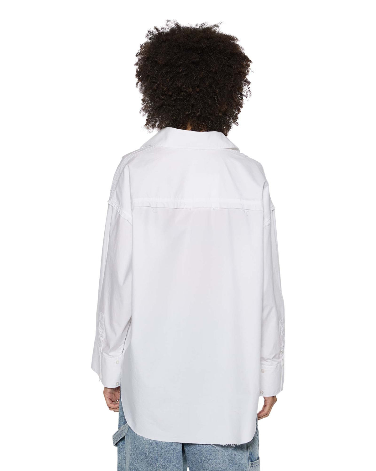 Womens Astra Ls Shirt White Poplin Oversized Shirts - White