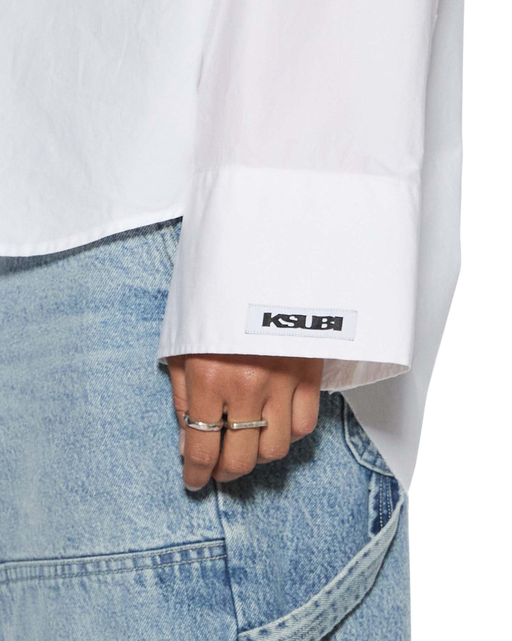 Womens Astra Ls Shirt White Poplin Oversized Shirts - White