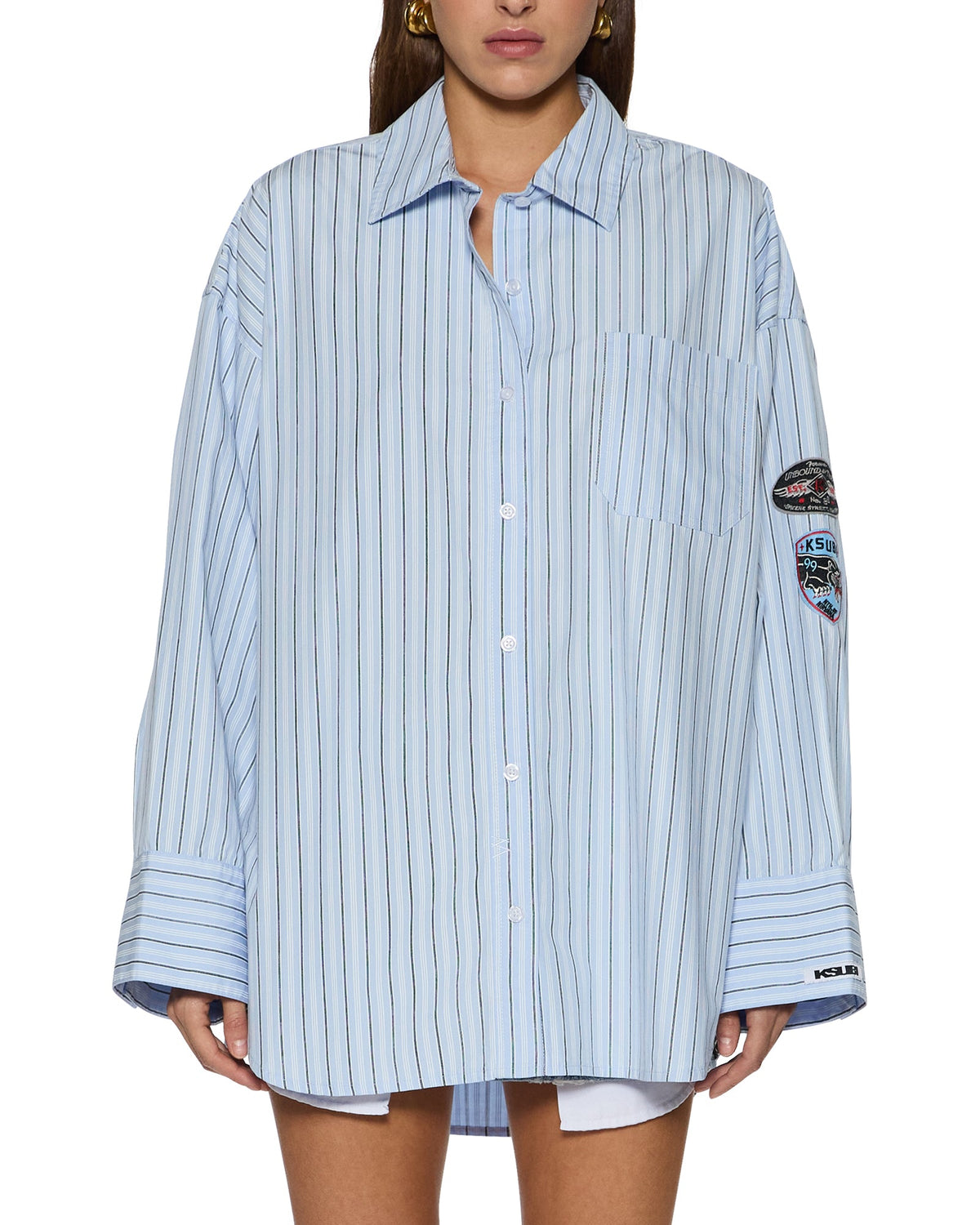 ASTRA LS SHIRT BLUE STRIPE BADGE