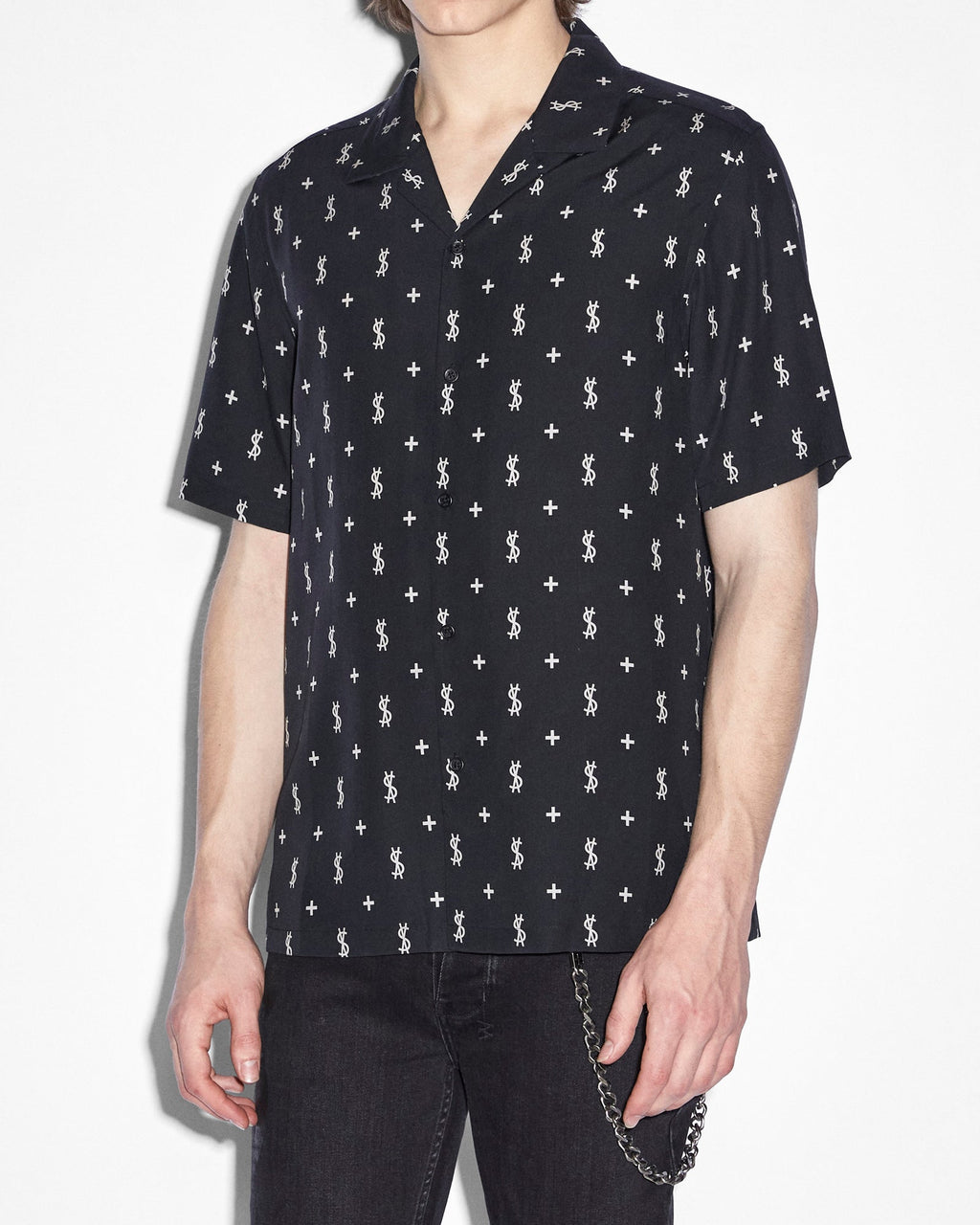 Mens Allstar Resort Ss Shirt Black Regular Shirts - Black