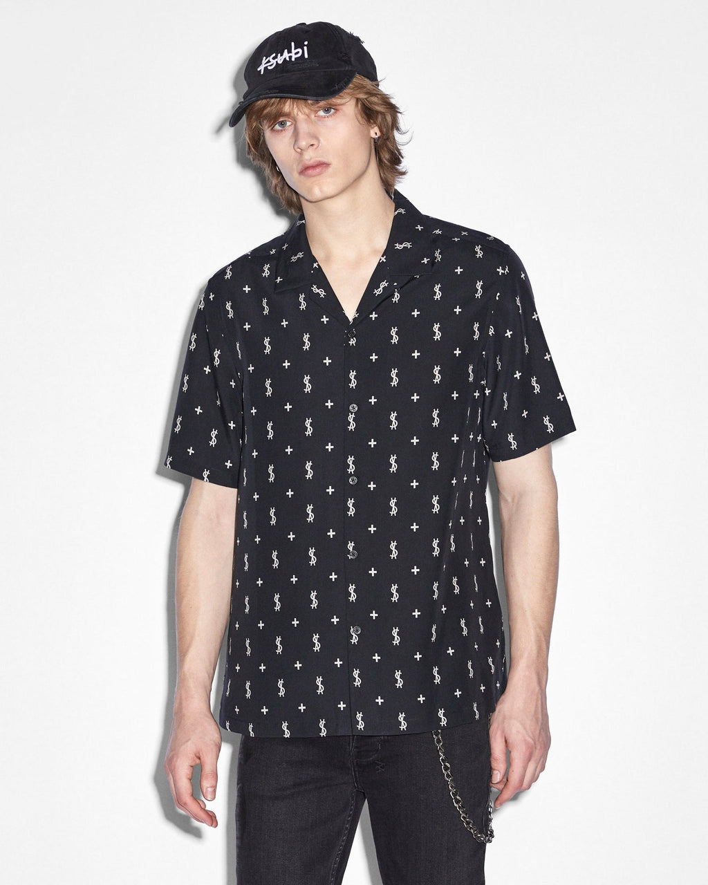 Mens Allstar Resort Ss Shirt Black Regular Shirts - Black