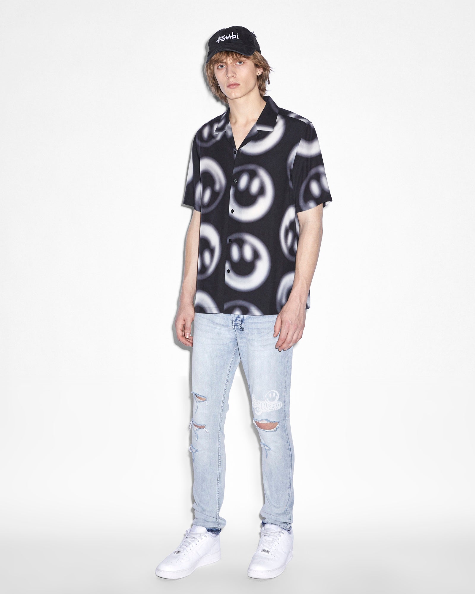 MENS  HAPPY RESORT SS SHIRT BLACK REGULAR SHIRTS