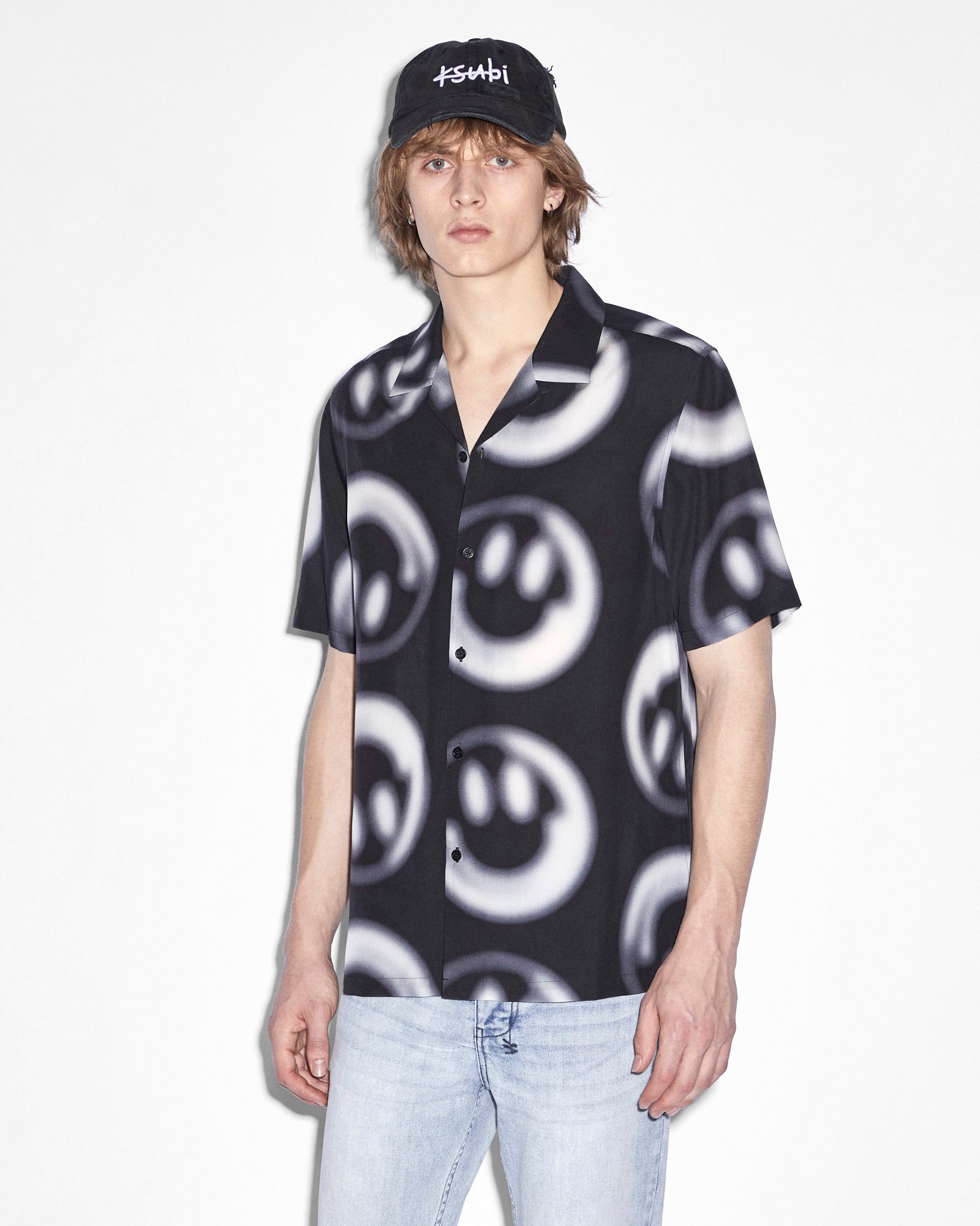 MENS  HAPPY RESORT SS SHIRT BLACK REGULAR SHIRTS