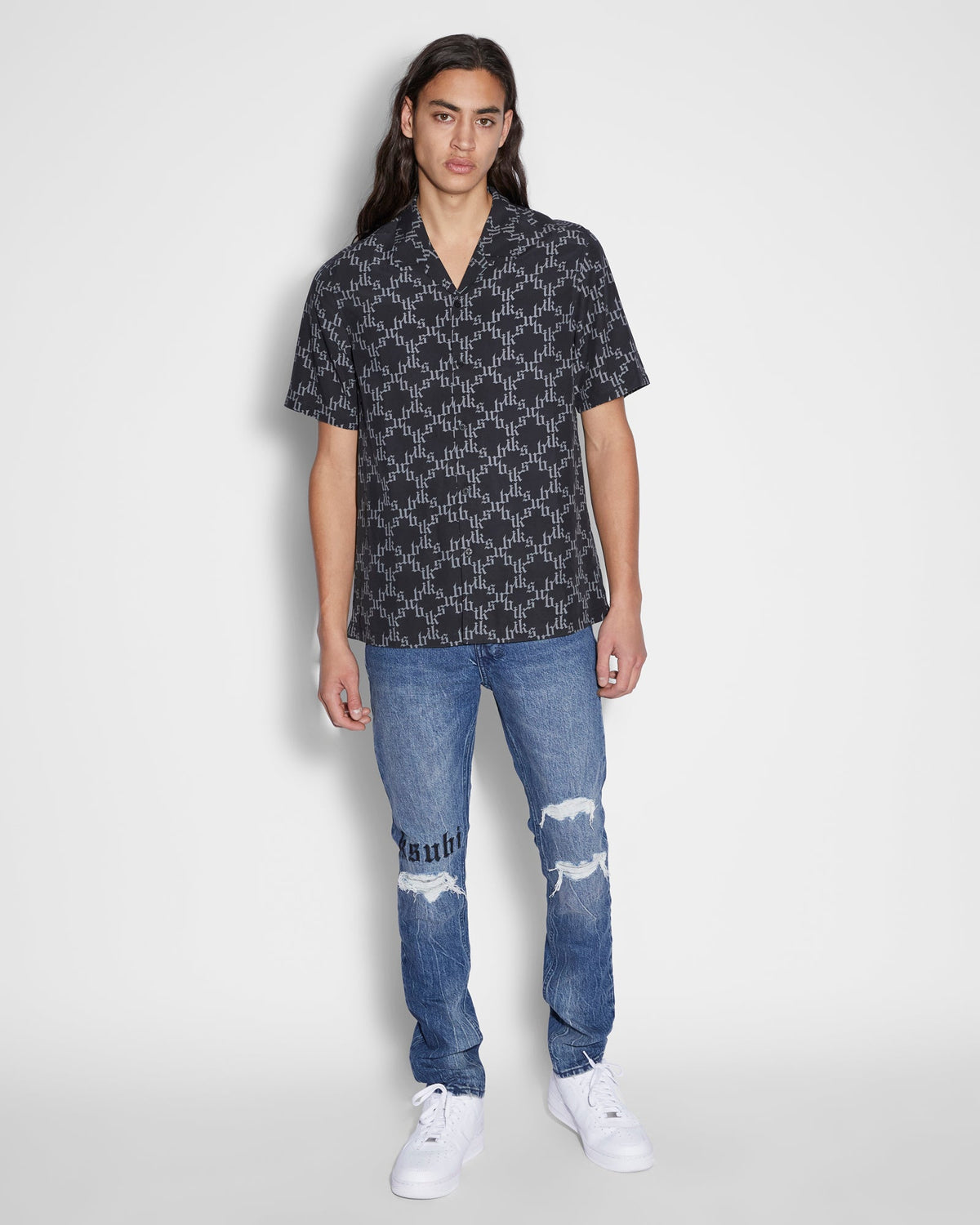 Mens Kult Resort Ss Shirt Black Regular Shirts - Black