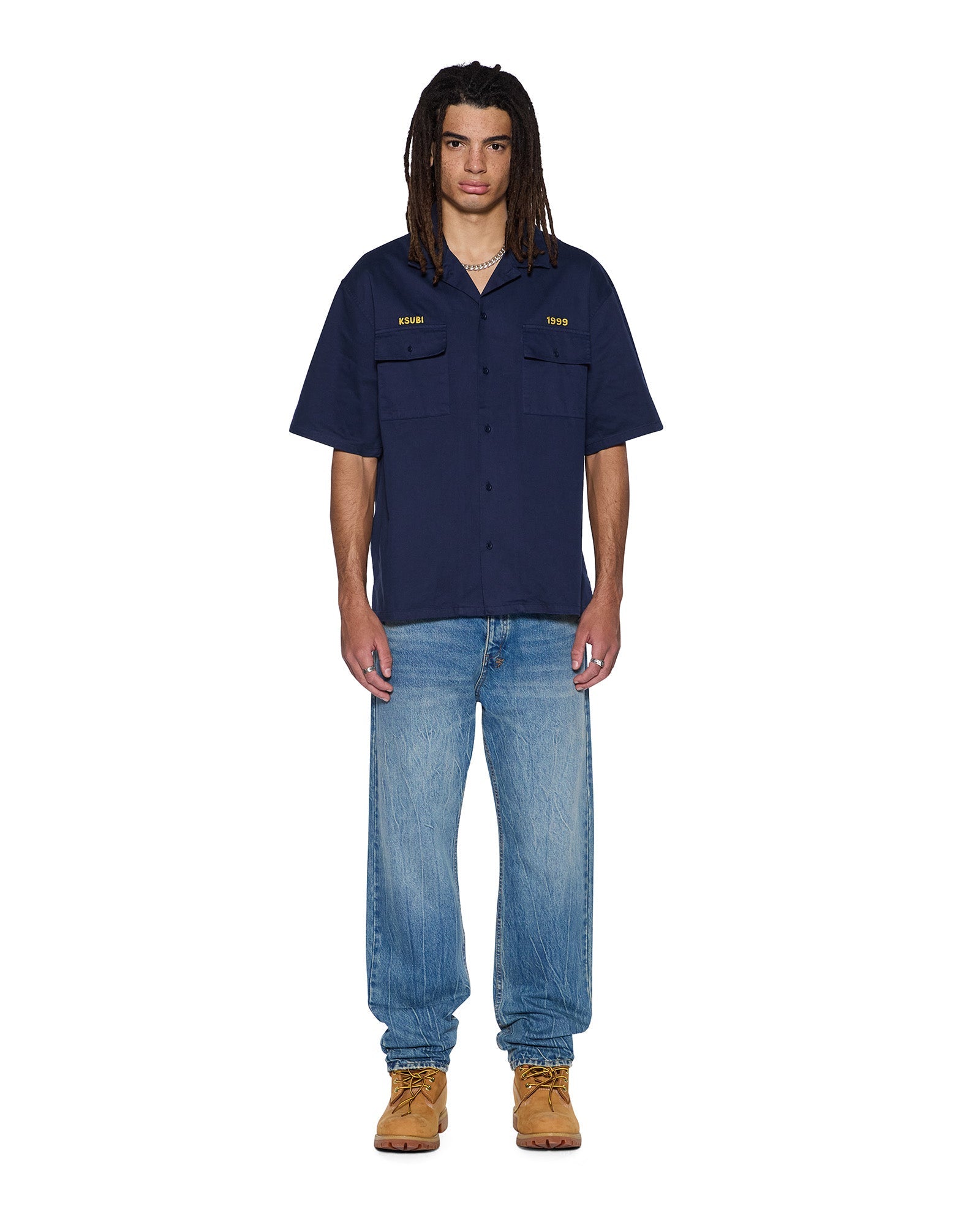 MENS  MEKANIK BOILER SS SHIRT INK BLUE REGULAR SHIRTS