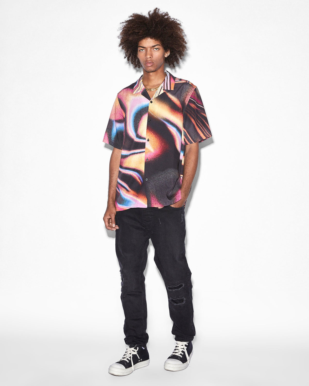 MENS MIND STATE RESORT SS SHIRT MULTI SHIRTS