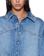 WOMENS OVERSIZED DENIM LS SHIRT MAVERIK KRYSTAL SHIRTS