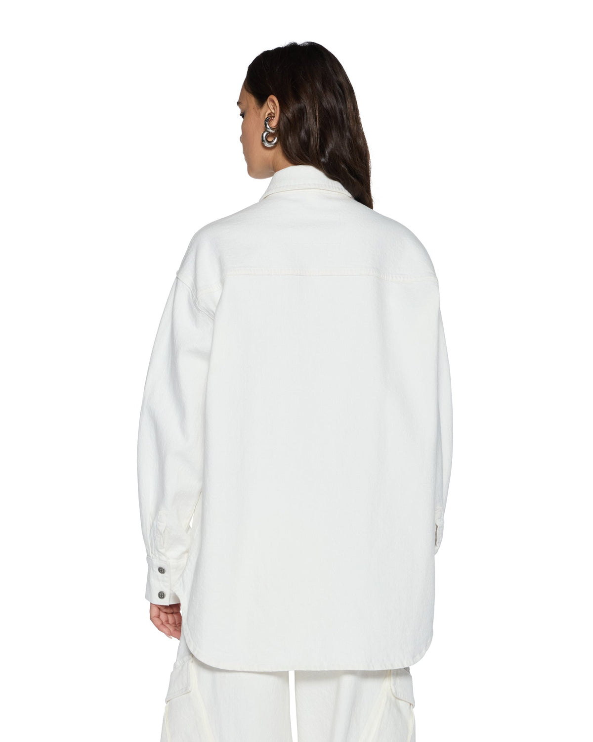 WOMENS OVERSIZED LS SHIRT ECRU SHIRTS