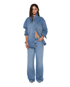 Womens Oversized Ls Shirt Krystal Komet Oversized Shirts - Denim