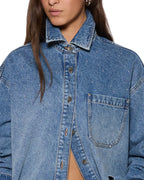 Womens Oversized Ls Shirt Krystal Komet Oversized Shirts - Denim