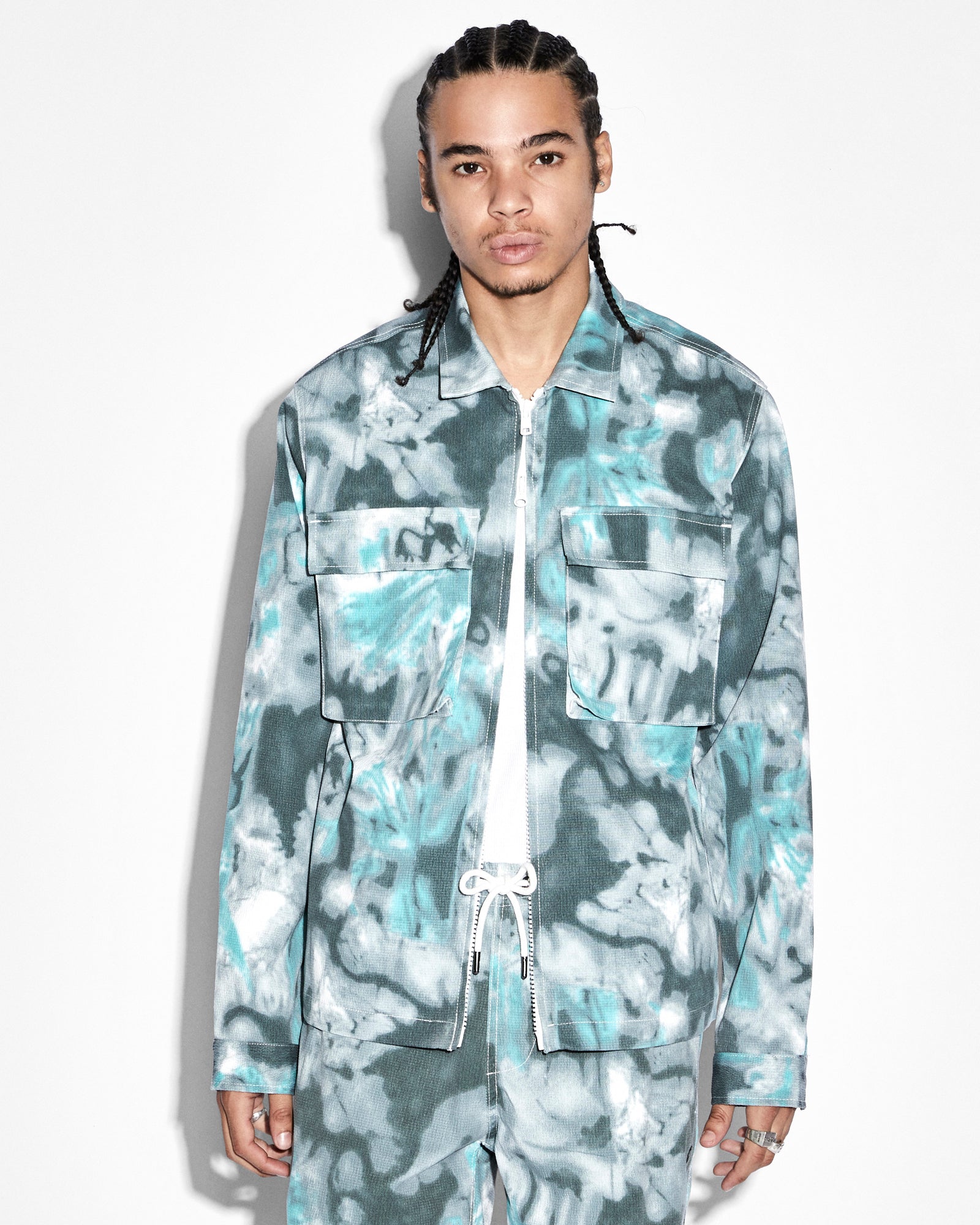 MENS  PROGRAM LS SHIRT GREEN DYE RELAXED SHIRTS