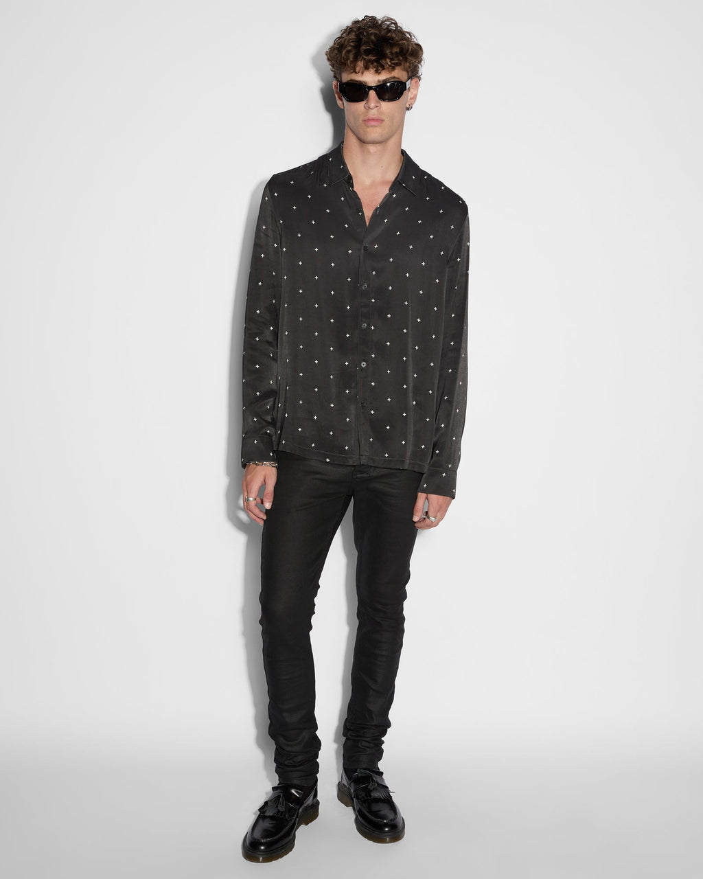 Mens Van Winkle Wax Wash Skinny Denim Jeans - Black
