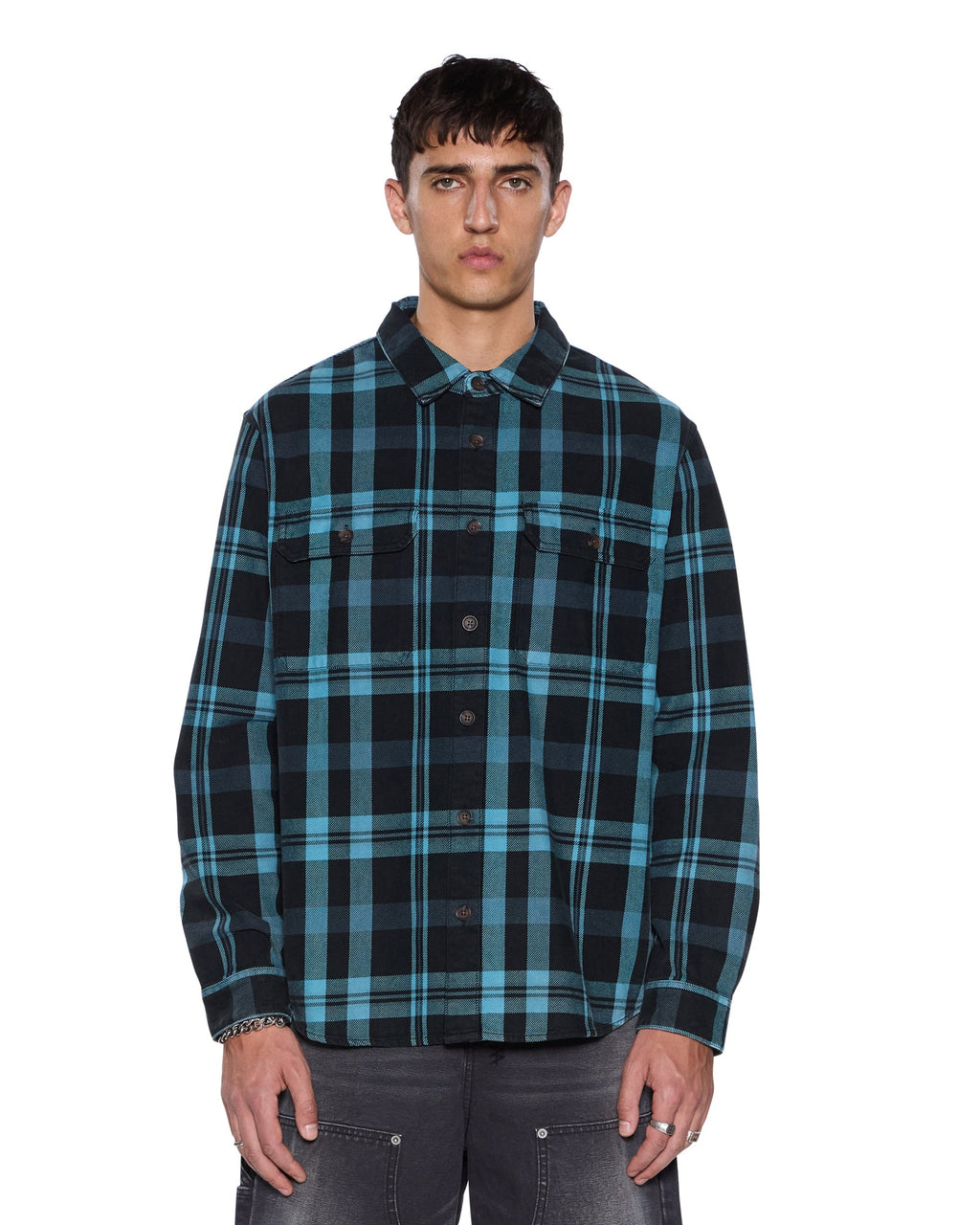 MENS ROSEBOWL LS SHIRT 1999 BLUE CHECK SHIRTS