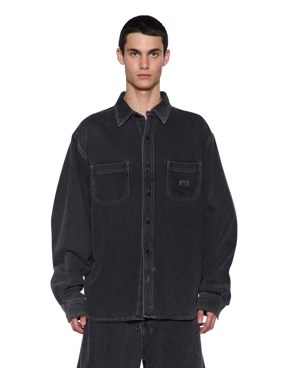 MENS VULTURE DENIM LS SHIRT BAXTER BLACK SHIRTS