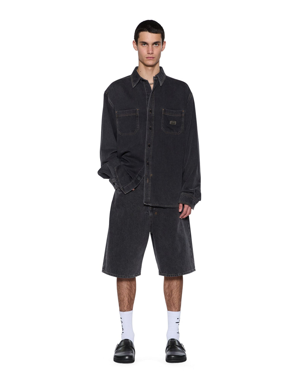 MENS VULTURE DENIM LS SHIRT BAXTER BLACK SHIRTS