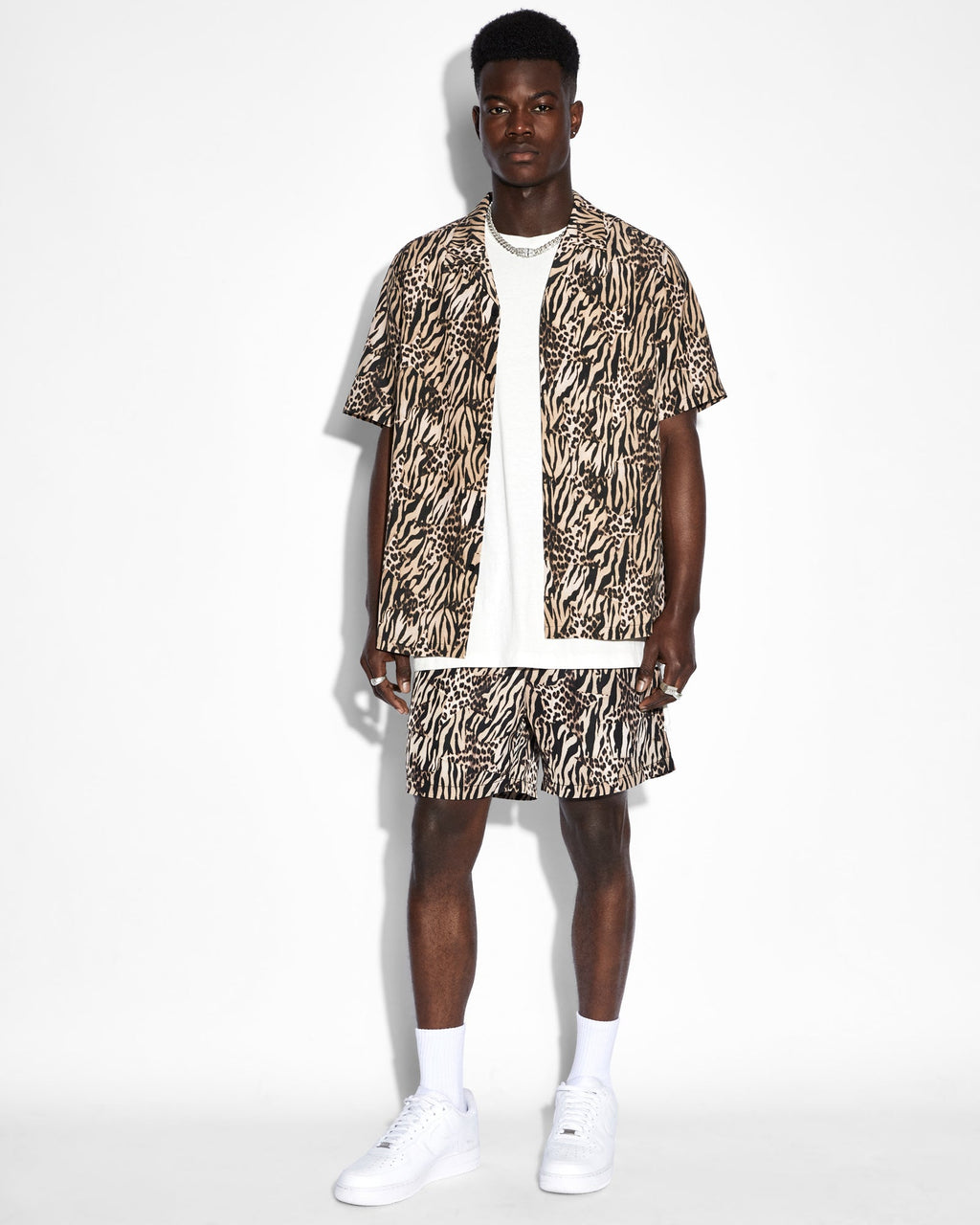 Mens Zoo Resort Ss Shirt Multi Regular Shirts - Multi Colour