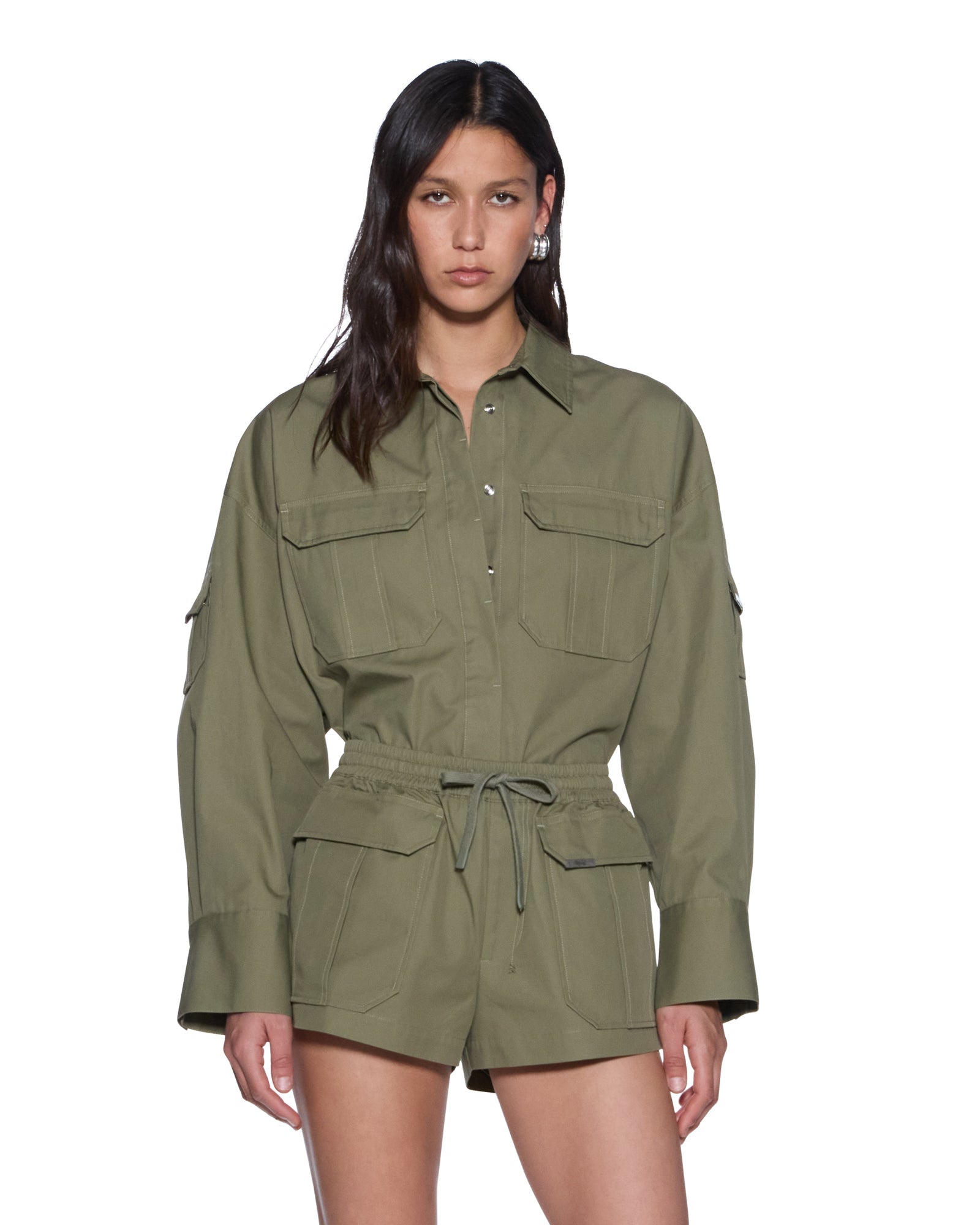 WOMENS  ASTRA LS CARGO SHIRT KHAKI OVERSIZED SHIRTS