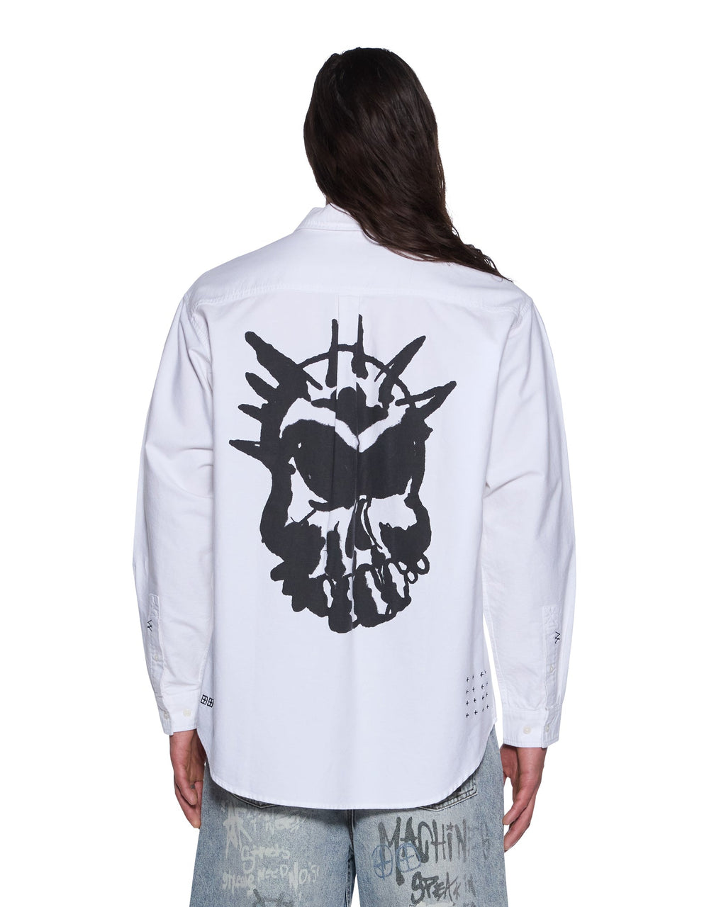 MENS GRAFFITI ANTI BUTTON DOWN LS SHIRT WHITE SHIRTS